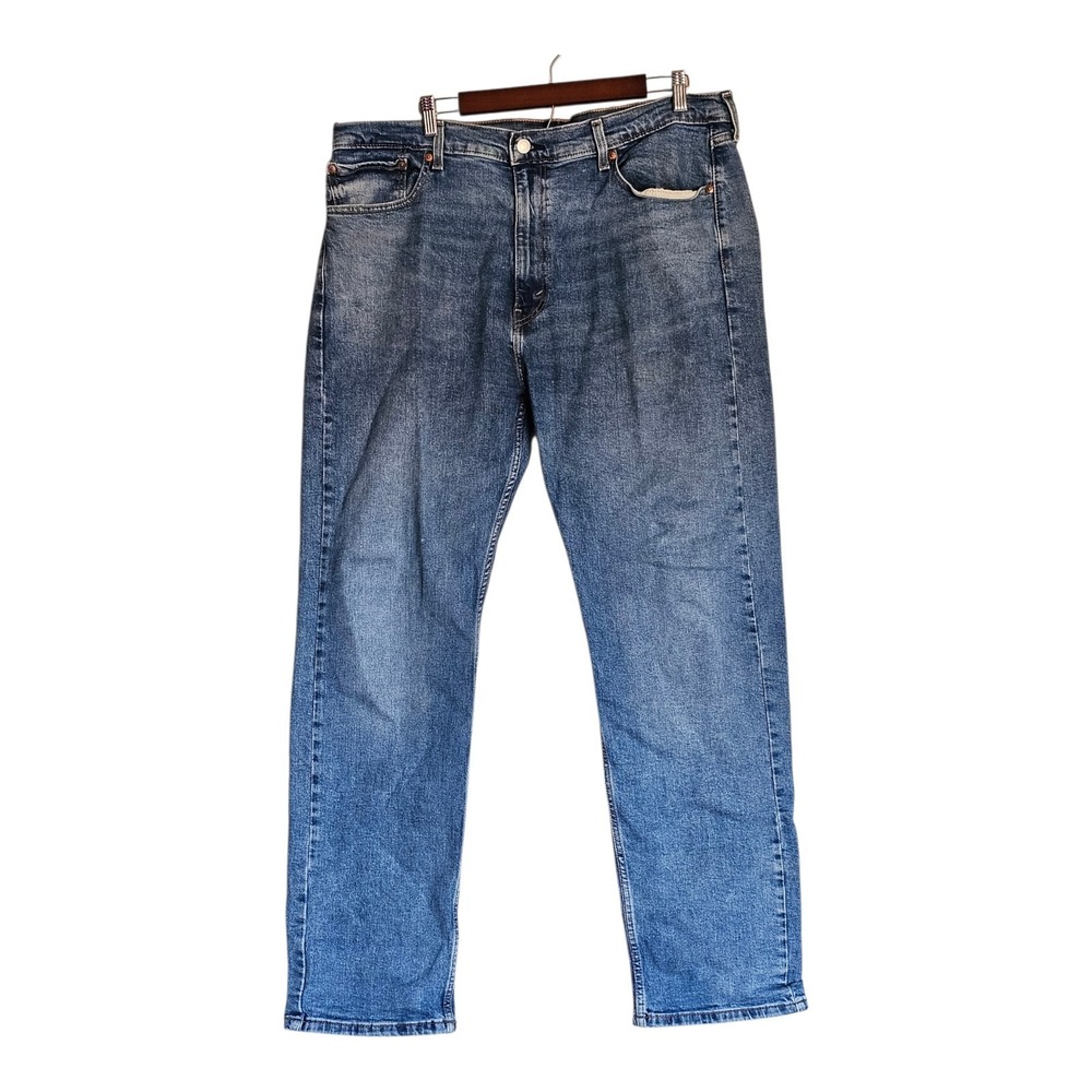 Levis 505 Regular Fit Straight 40x32 Cotton Medium Wash Denim Blue‎ Jeans Zip